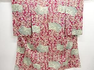 大正ロマン　絽虫籠に萩模様着物